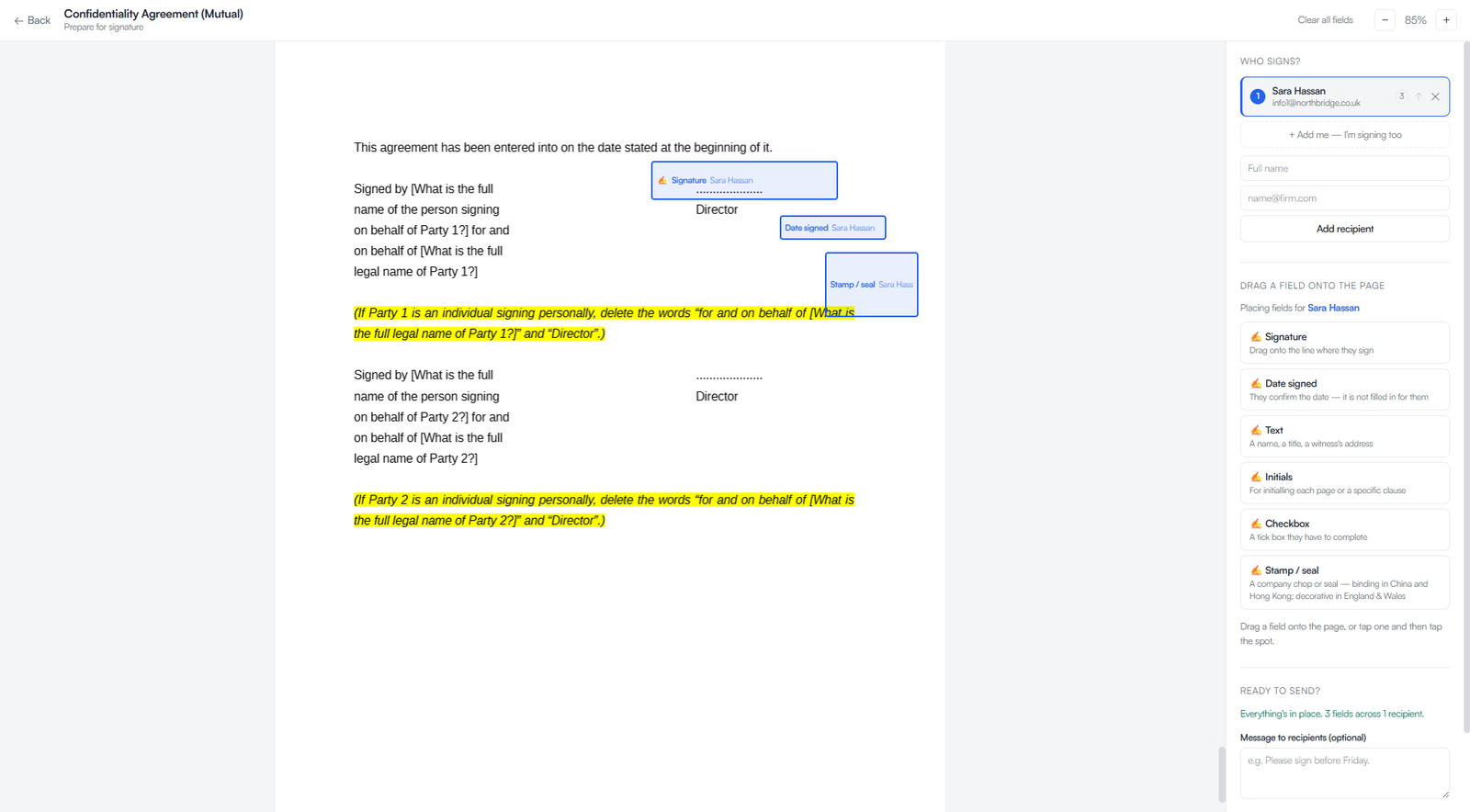 Go Legal Ai - Signing Document